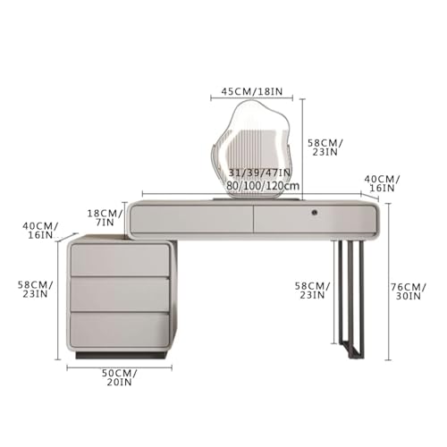 Makeup Vanity Table with 5 Drawers a7