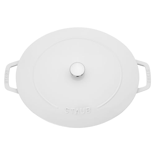 Cast Iron Shallow Oval Dutch Oven 6.25qt White k7