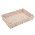 Tabletop Basket Woven Storage Collapsible Rattan Boxes Bin Office Beige