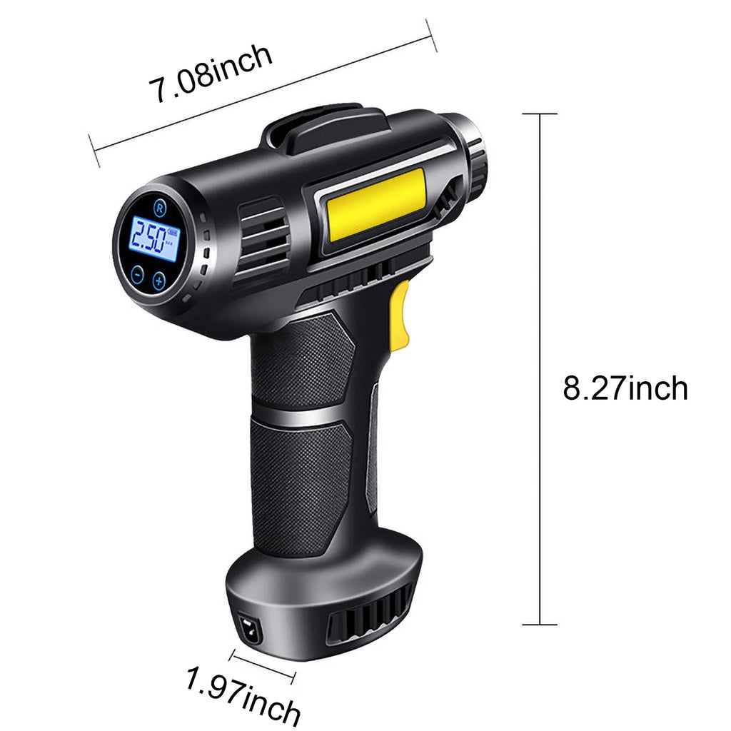 Tire Inflator Cordless Handheld Pump Rechargeable Air Compressor Digital Display A7k