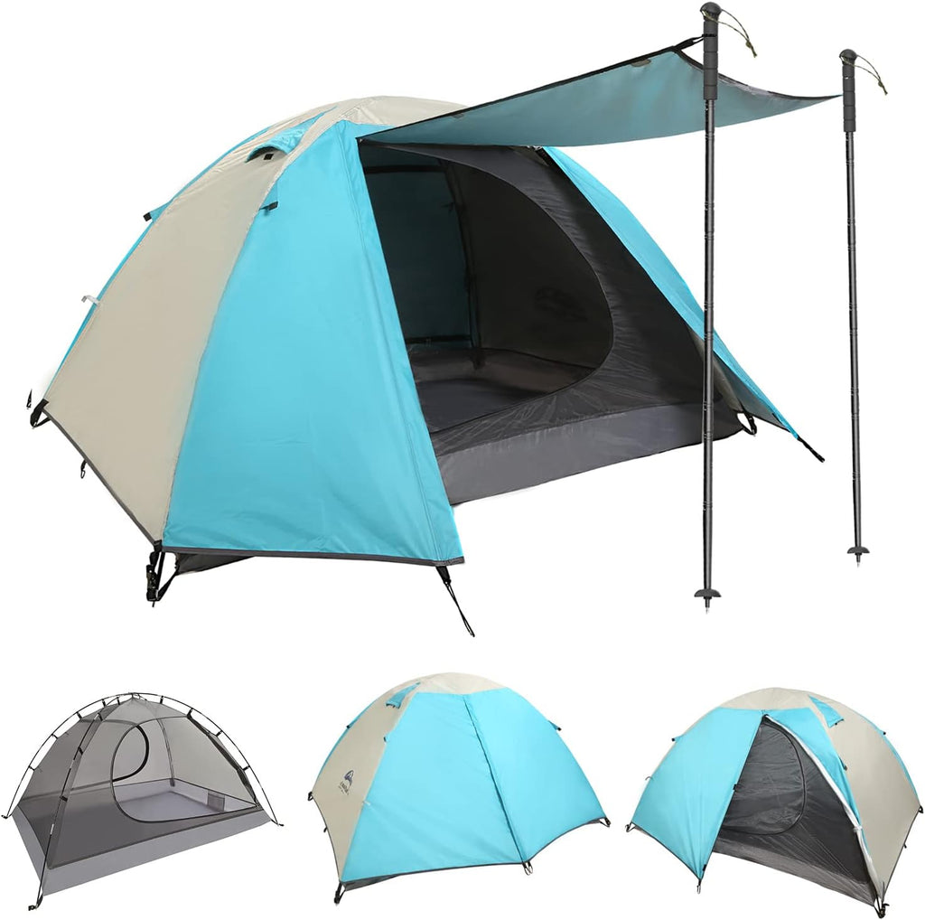 Lightweight Backpacking Tent,2 Person Ultralight Waterproof Double Layer Camping Tent Two Door Dome Camping Tent Easy Setup Tent for Family, Outdoor, Hiking and Mountaineering