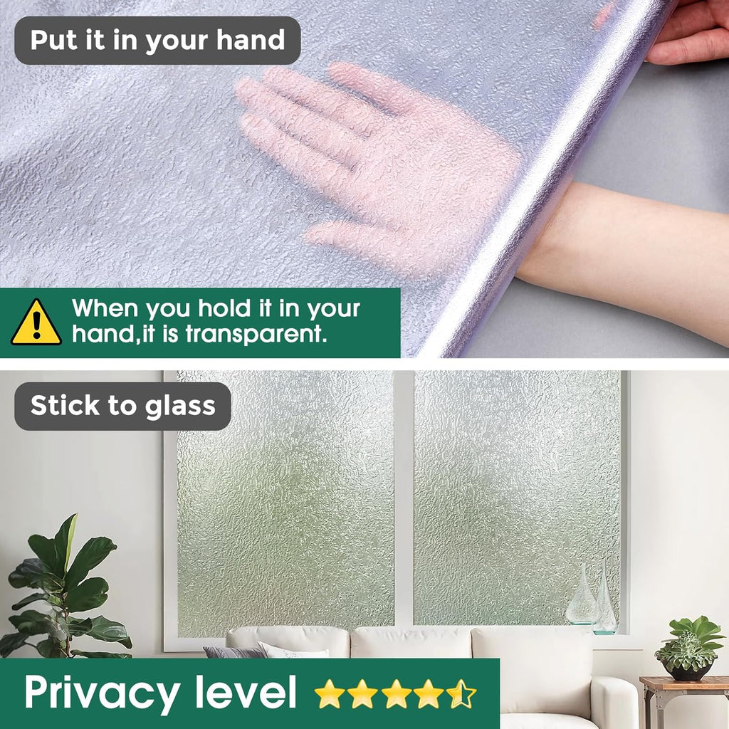 Frosted Window Privacy Film UV Blocking Static Cling 17.5x78.7 a7