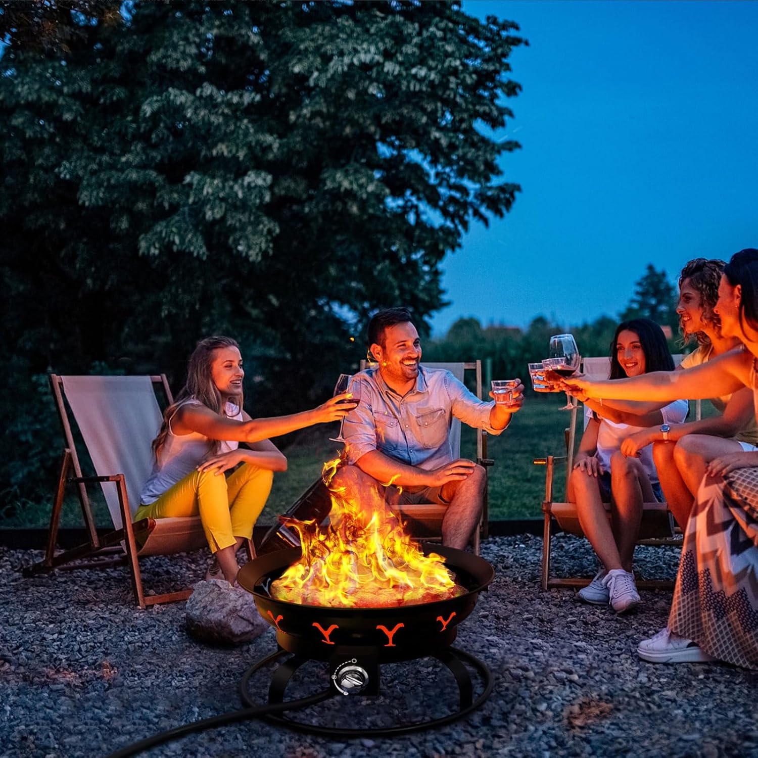 Portable Propane Fire Pit for Camping Outdoor Patio Gas Fireplace k7
