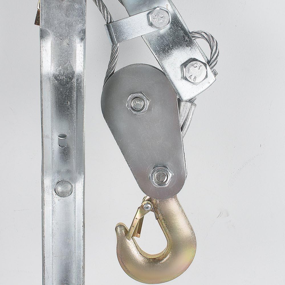 4-Ton Dual Gear Power Puller with Cable Rope, 3 Hooks H8k