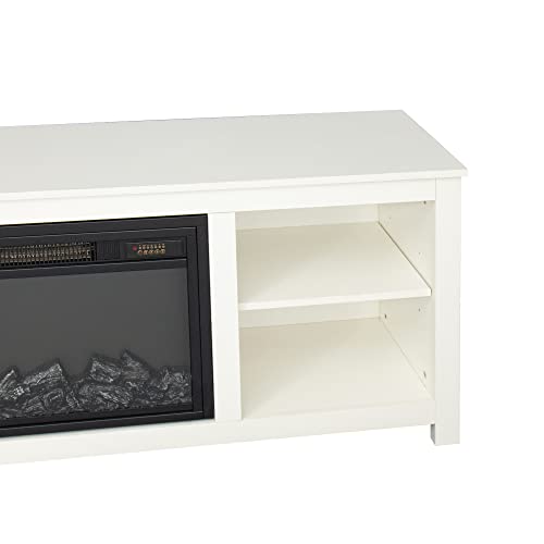 Electric Fireplace TV Stand for 65 Inch TV with 4 Shelves White k7