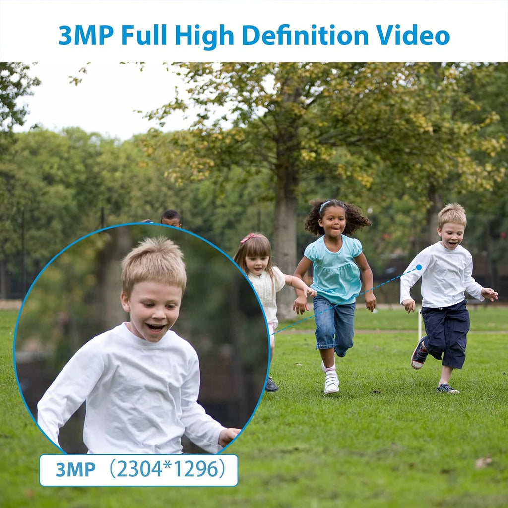 3MP Outdoor Security Camera Pan Tilt 2K WiFi Spotlight Night Vision 2-Way Audio AI Motion Detection A7