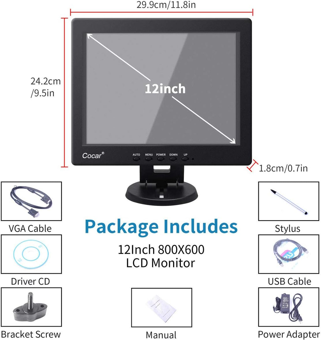 Touchscreen Monitor 12 Inch POS Display VGA USB q7