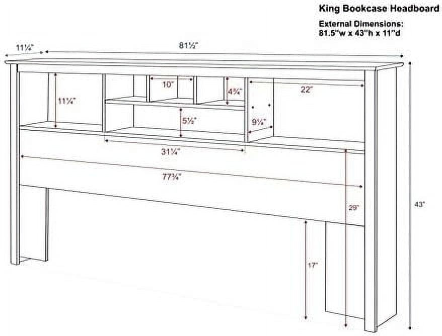 Wood Bookcase Headboard Espresso K7