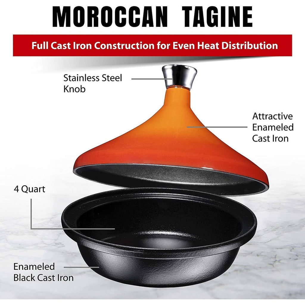 Enameled Cast Iron Tagine Pot 4 Quart A7