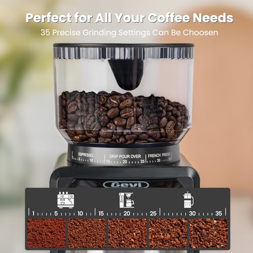 Conical Burr Coffee Grinder, Adjustable Mill, 35 Grind Settings a7