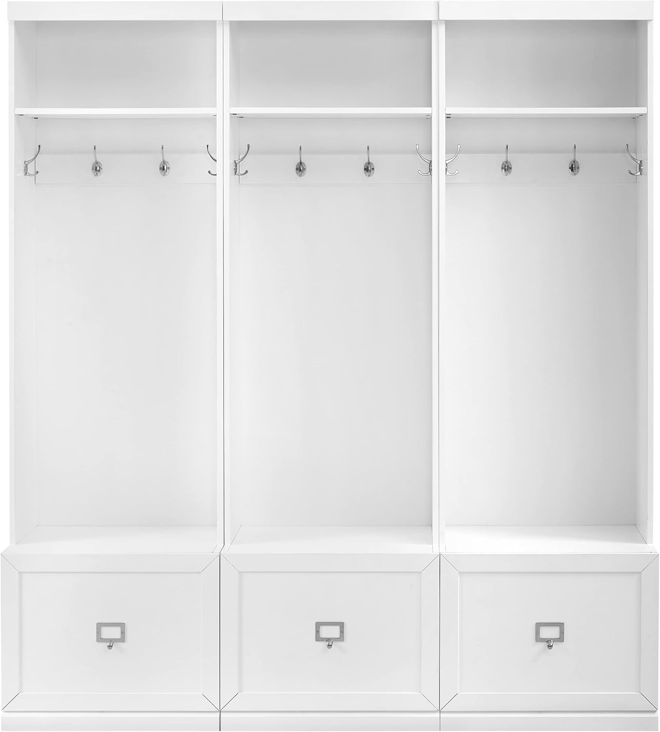 Entryway Set with 3 Hall Trees, White k7