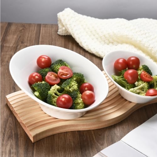 Ceramic Salad Bowls Set of 2 White 8.3 & 6 Inch q7