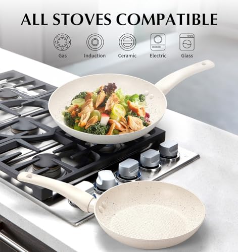 Nonstick Frying Pan 10 Inch Marble Coating a7