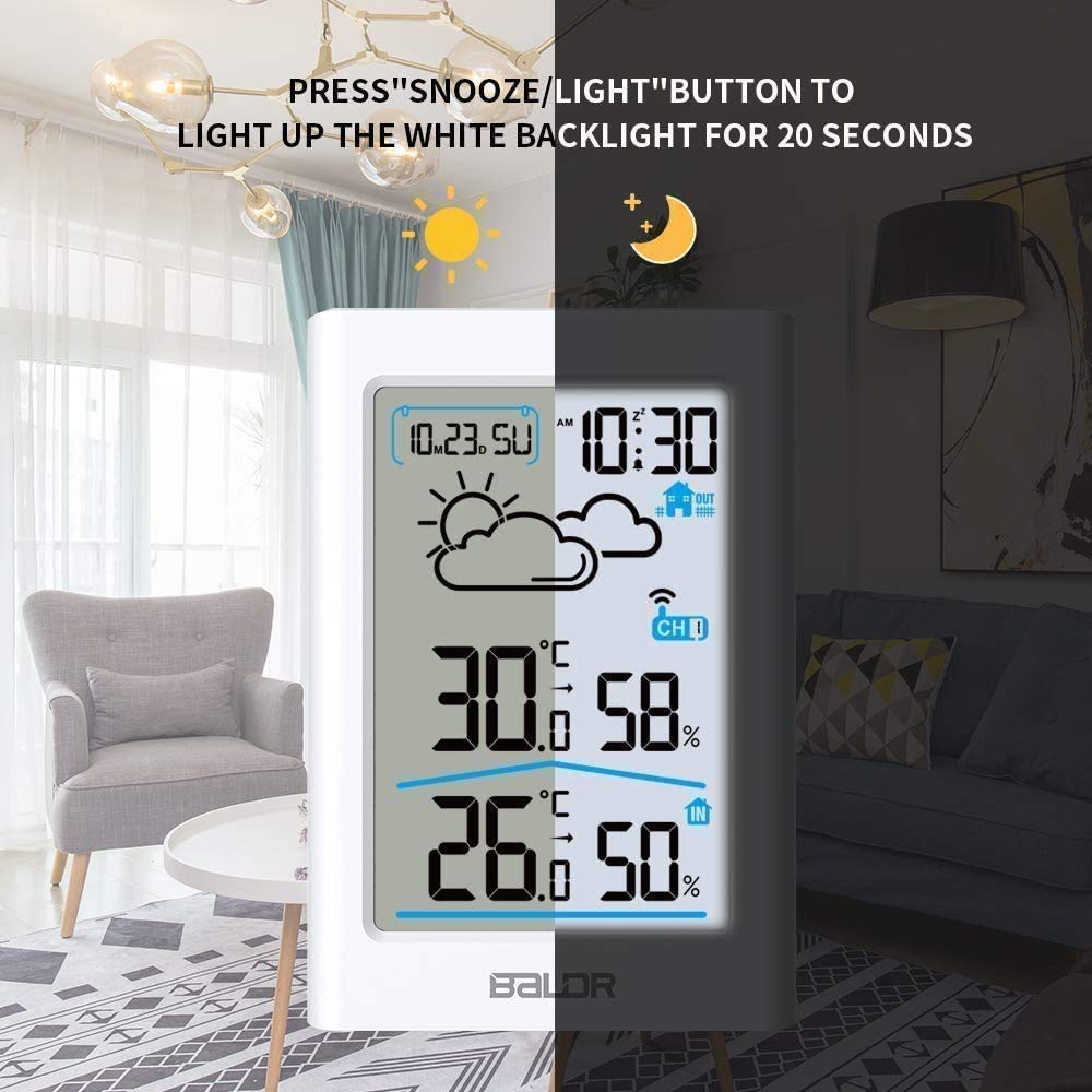 Wireless Indoor Outdoor Thermometer Hygrometer with Remote Sensor k7
