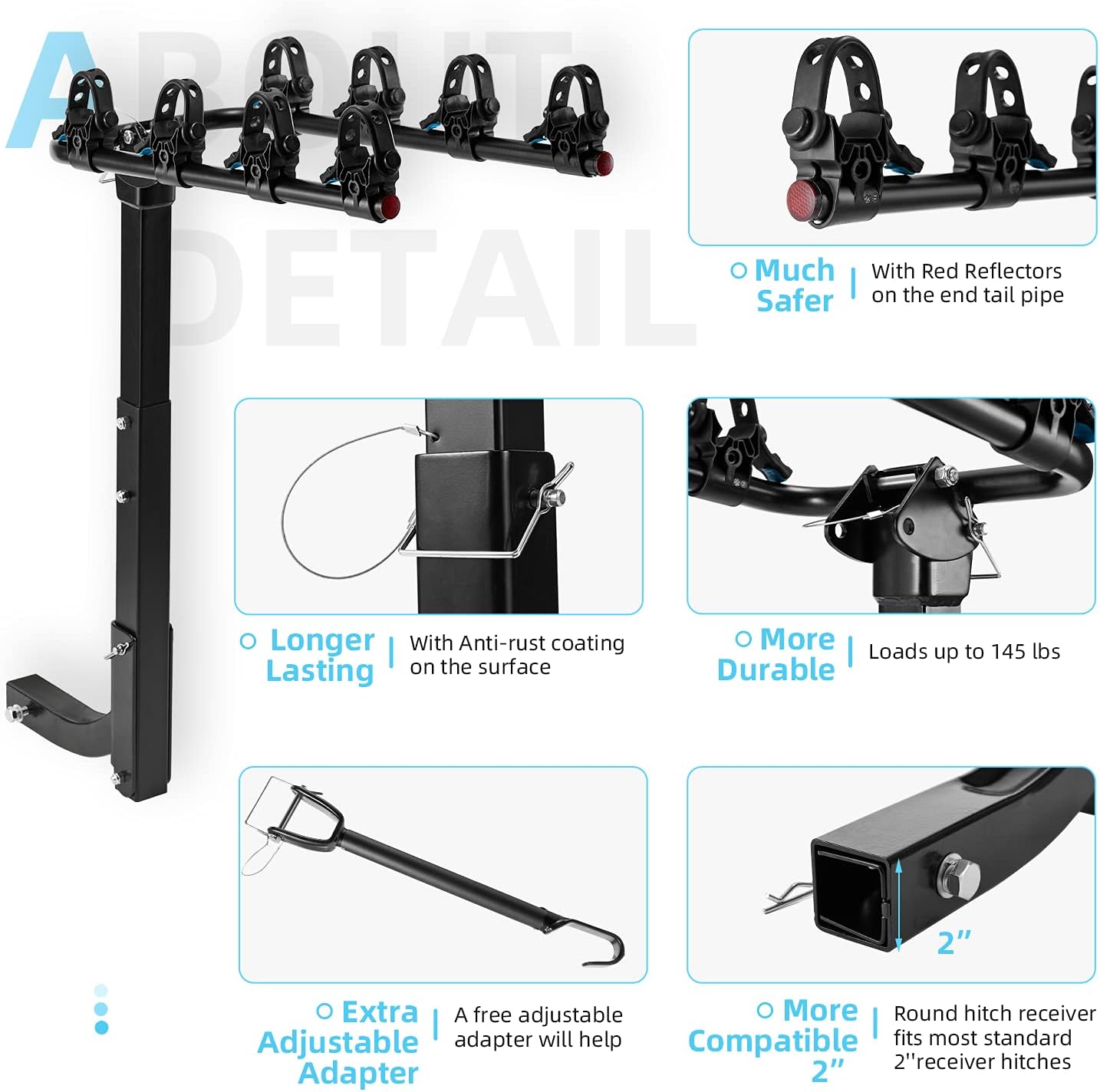 4-Bike Hitch Rack Foldable for Car SUV A7k