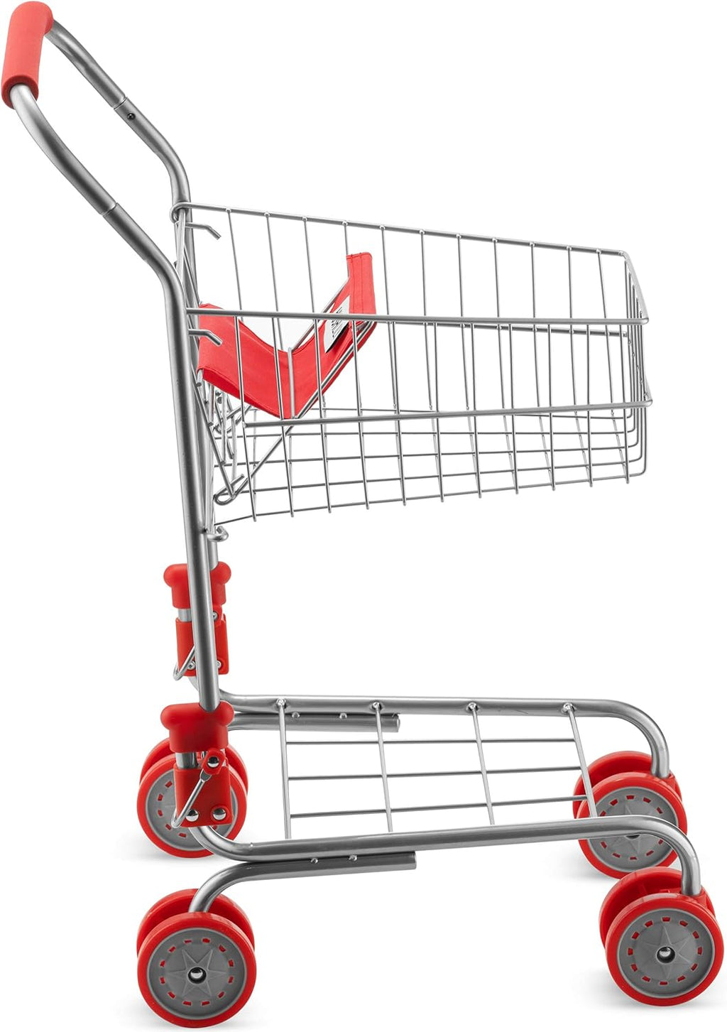 Toy Shopping Cart Foldable with Swivel Wheels for Kids Red k7