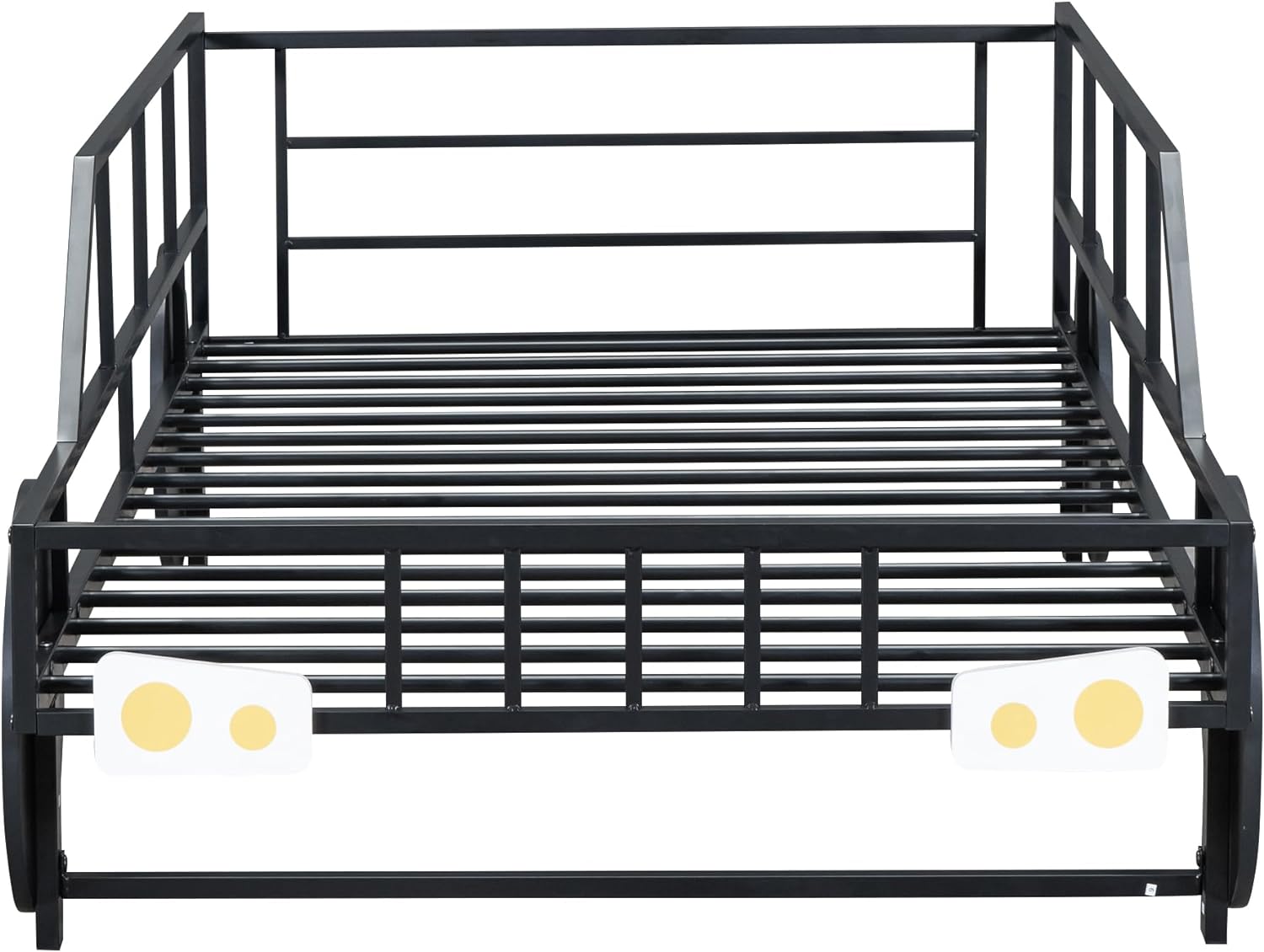 Car Bed with Rails and Wheels Black k7