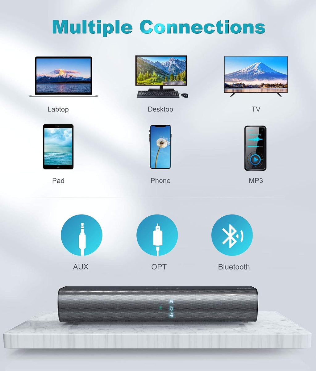 Soundbar for Small TV Bluetooth 5.0 3D Surround K7m