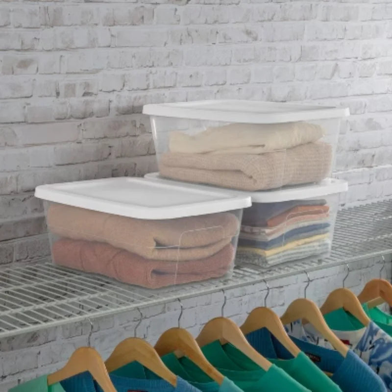 Clear Storage Box with White Lid 7q