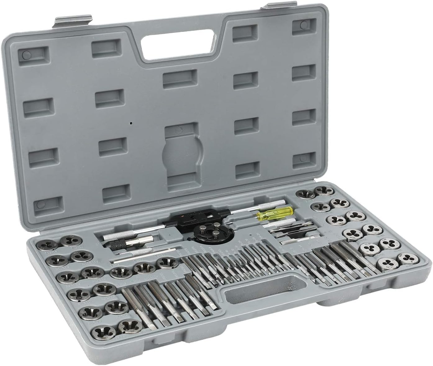 86 Piece Metric SAE Tap and Die Set, Titanium Coated with Case A7