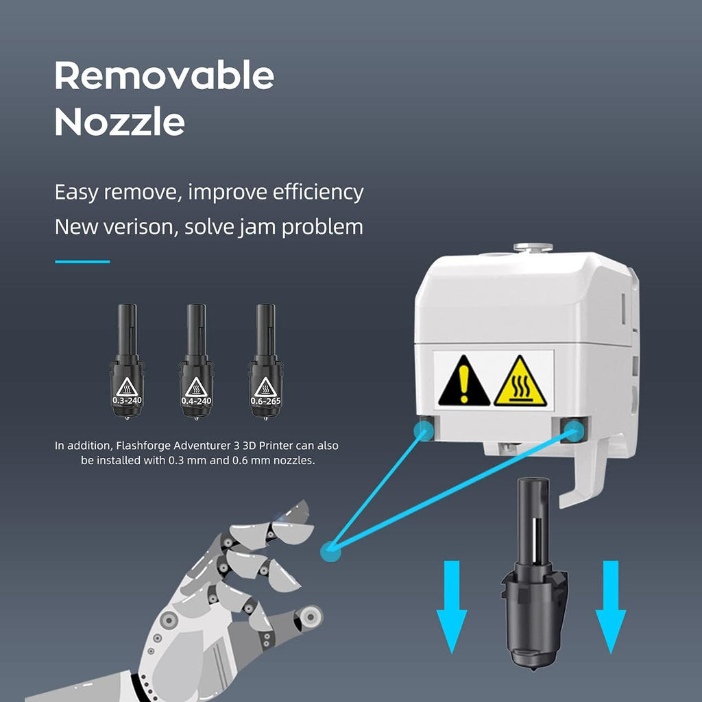 3D Printer with Auto Leveling and Removable Nozzle A7