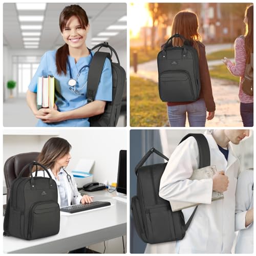 Nurse Backpack Waterproof Padded Medical Tote Bag with Removable Organizer a7