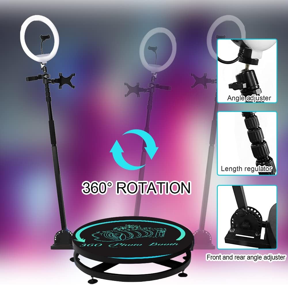 360 Photo Booth Machine for Parties with Ring Light A7