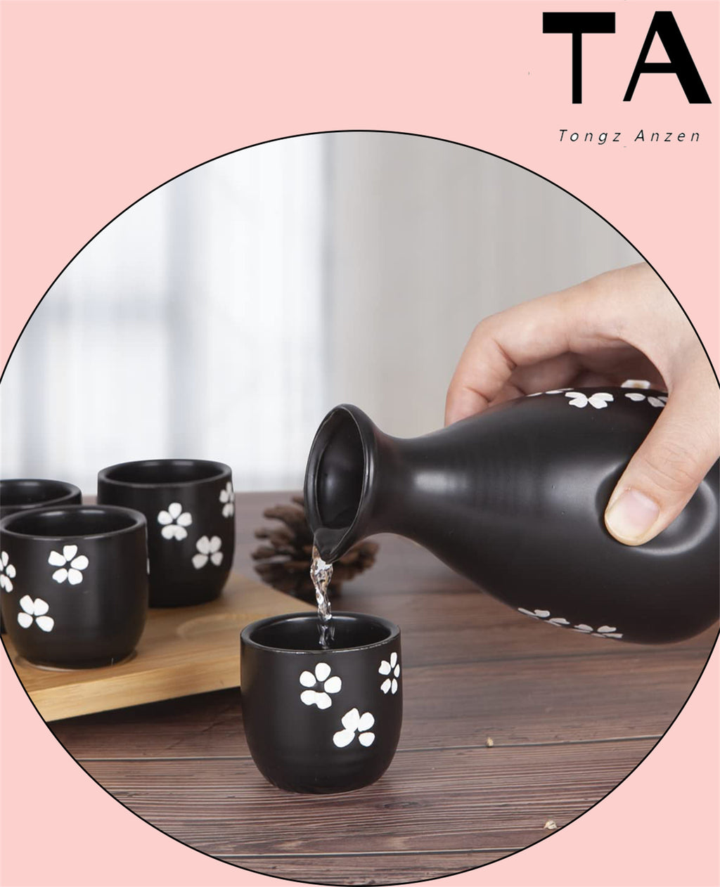 Durable Japanese Sake Ceramic 6pcs Set k7