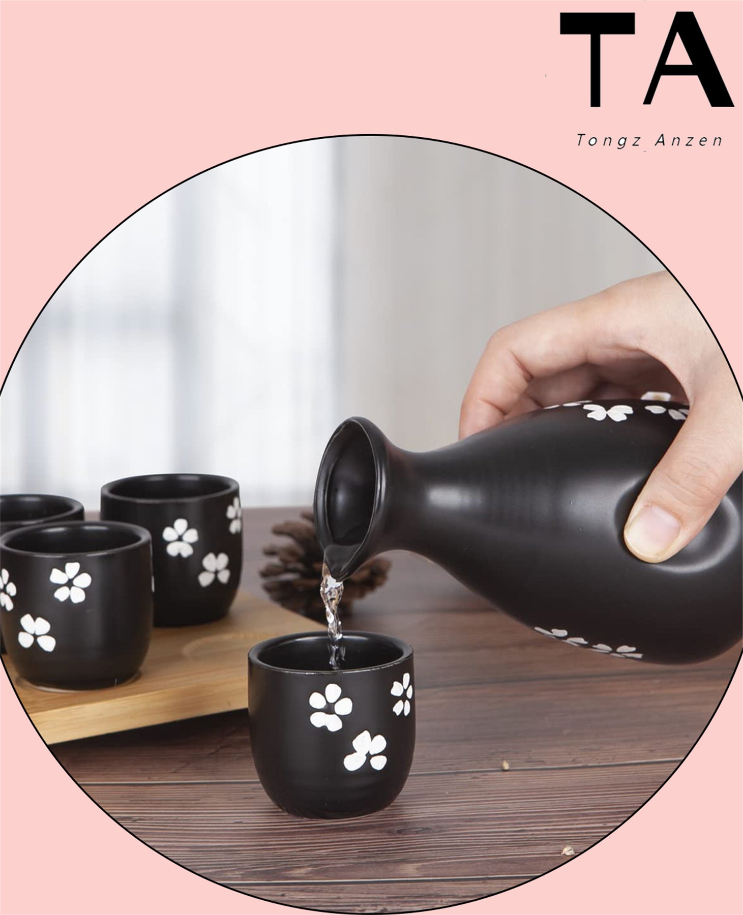 Durable Japanese Sake Ceramic 6pcs Set k7