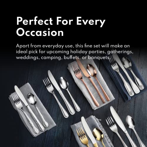 Stainless Steel Flatware Set 60-Piece Shell Pattern A7