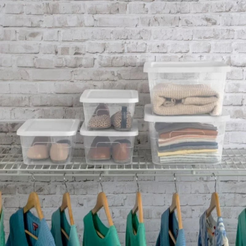 Clear Storage Box with White Lid 7q