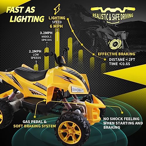 24V Ride on ATV Kids Quad 4-Wheeler Electric 4WD Black k7