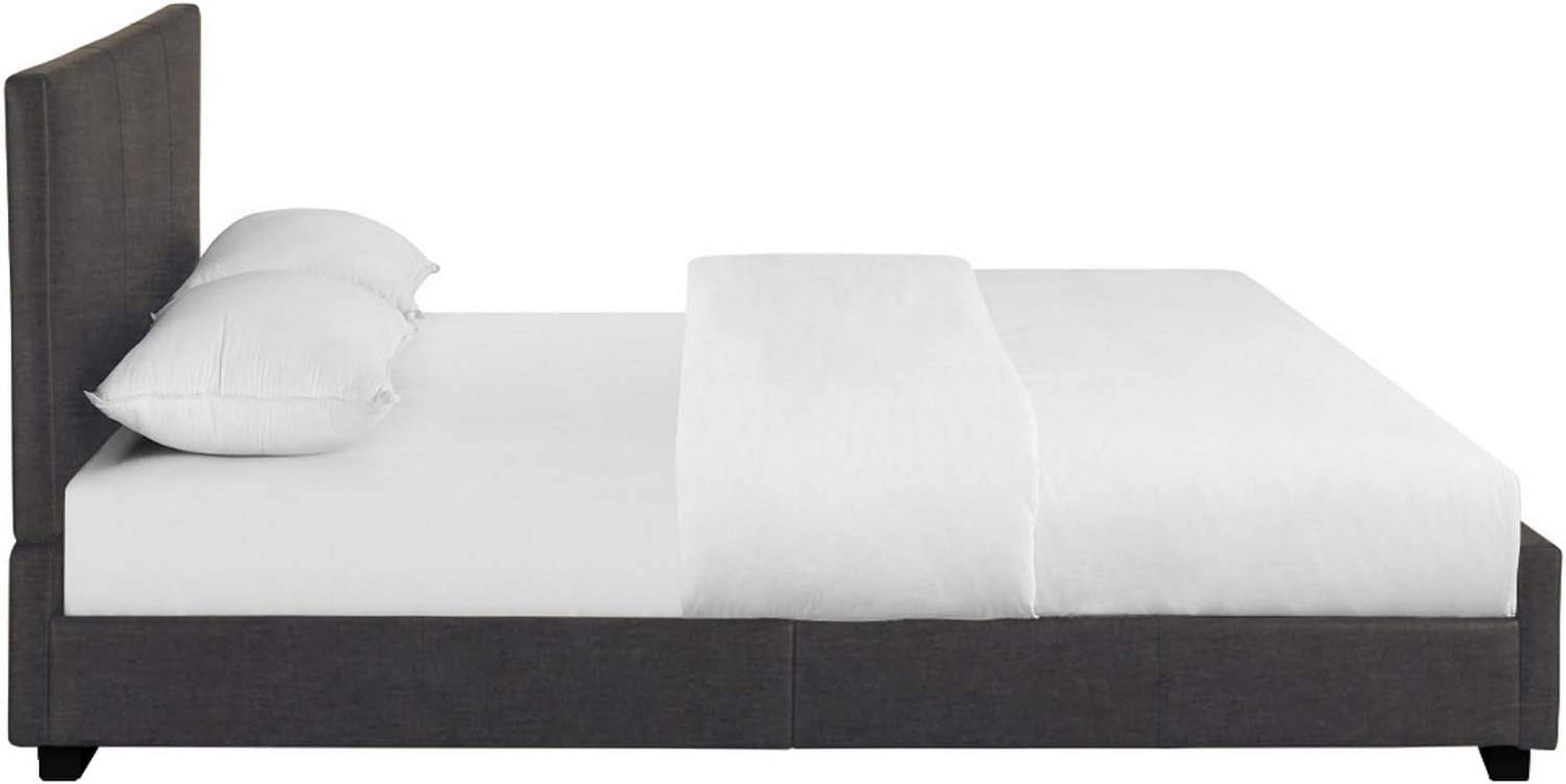 Upholstered Platform Bed Frame Low-Profile Gray f7