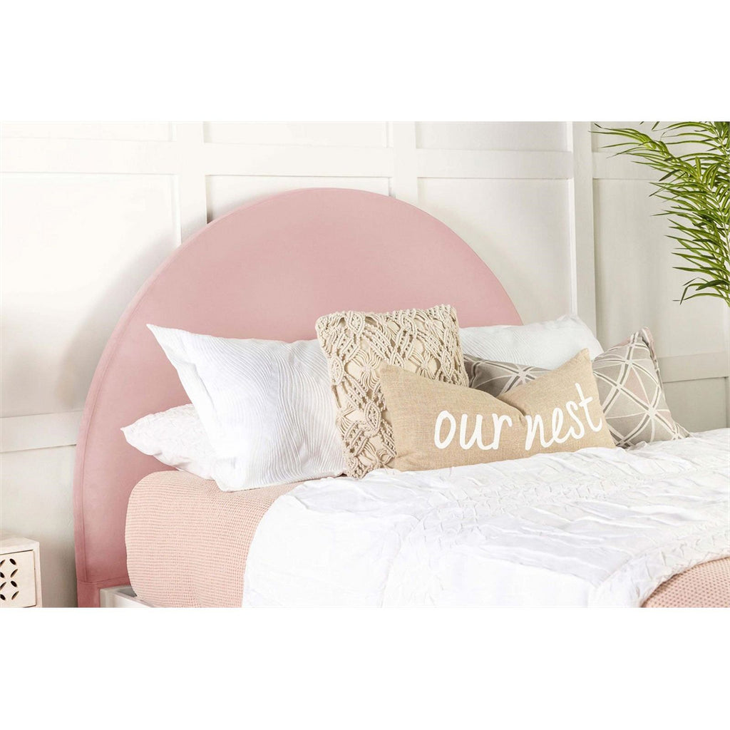 Arched Velvet Twin Headboard Blush k7