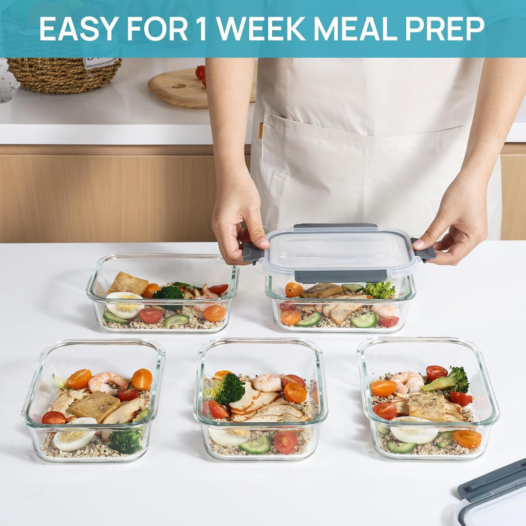 Glass Food Storage Containers with Lids Airtight Bento Boxes k7