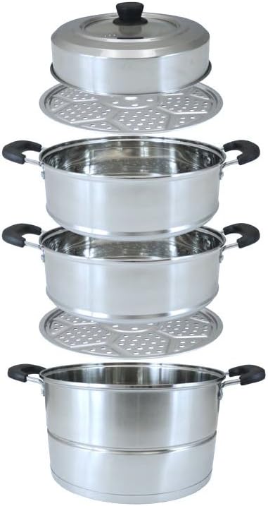 Stainless Steel 3 Tier Steamer Set 28cm A7