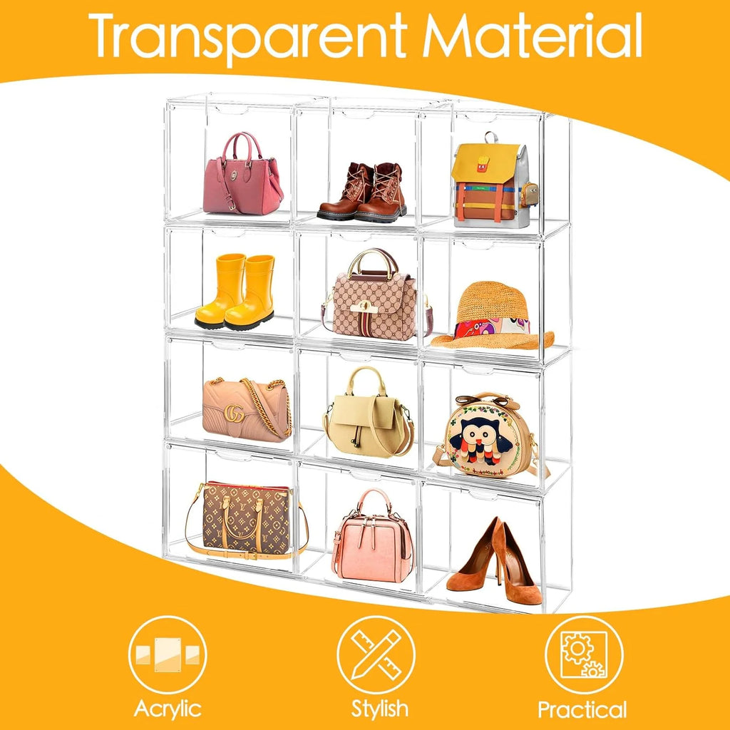 Acrylic Handbag Storage Box with Magnetic Door A7