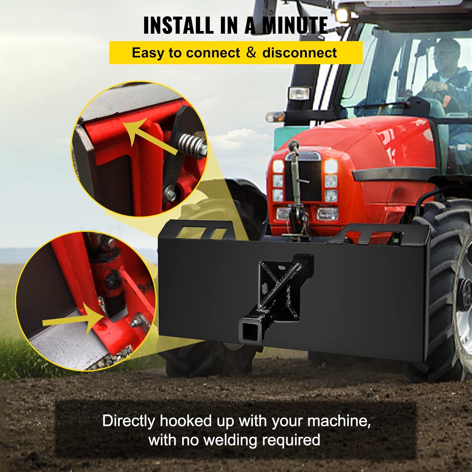 Skid Steer Quick Attach Mount Plate 3/8 Top Bar k7