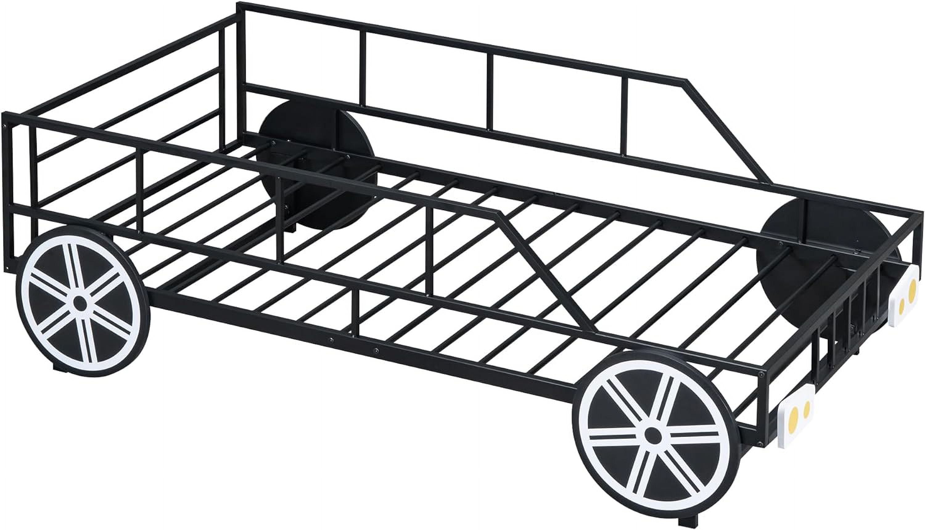 Car Bed with Rails and Wheels Black k7