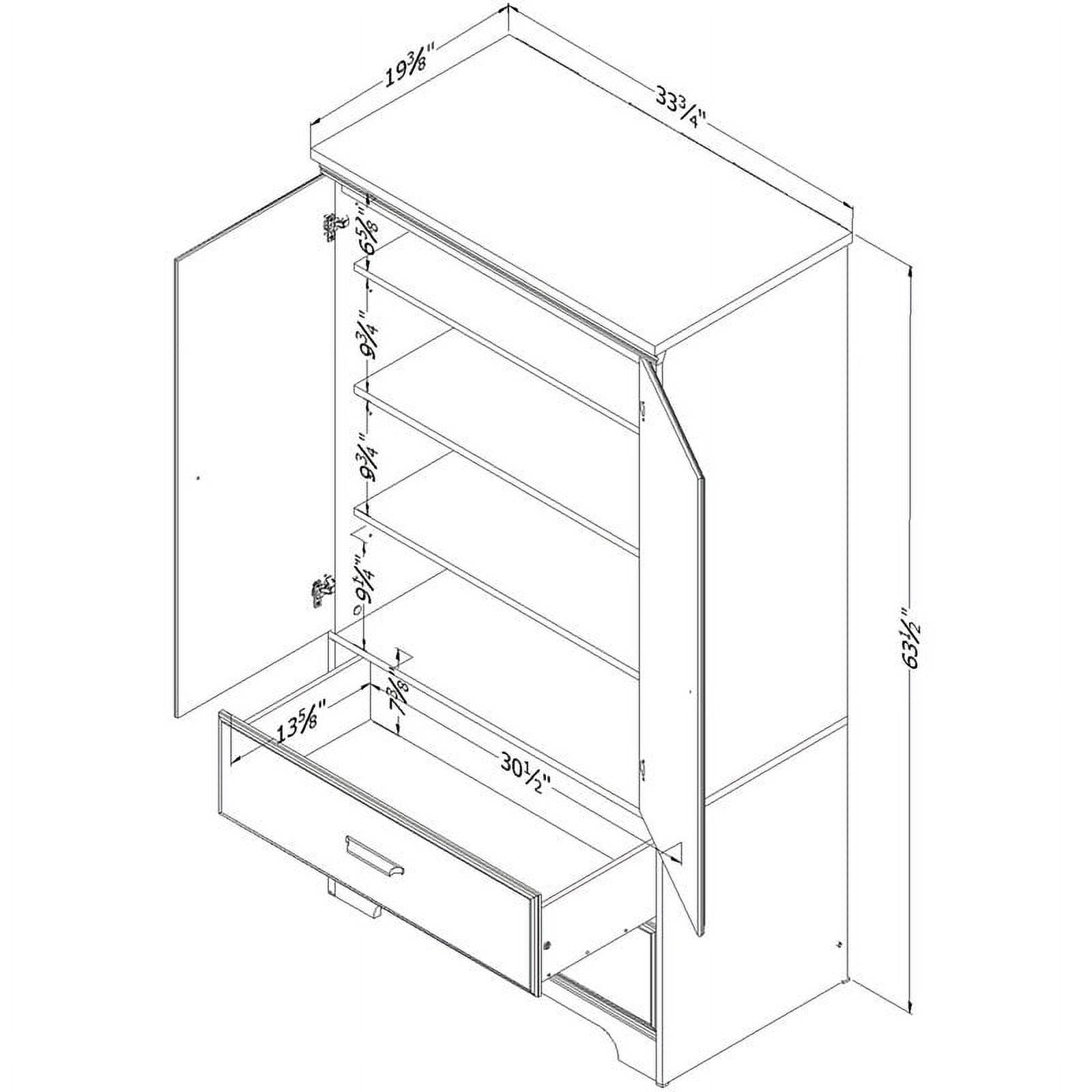 Wood Armoire with 2 Drawers and Door a7