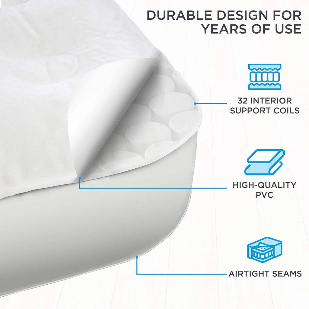 Queen Air Mattress with Frame & Rolling Case Self Inflatable a7