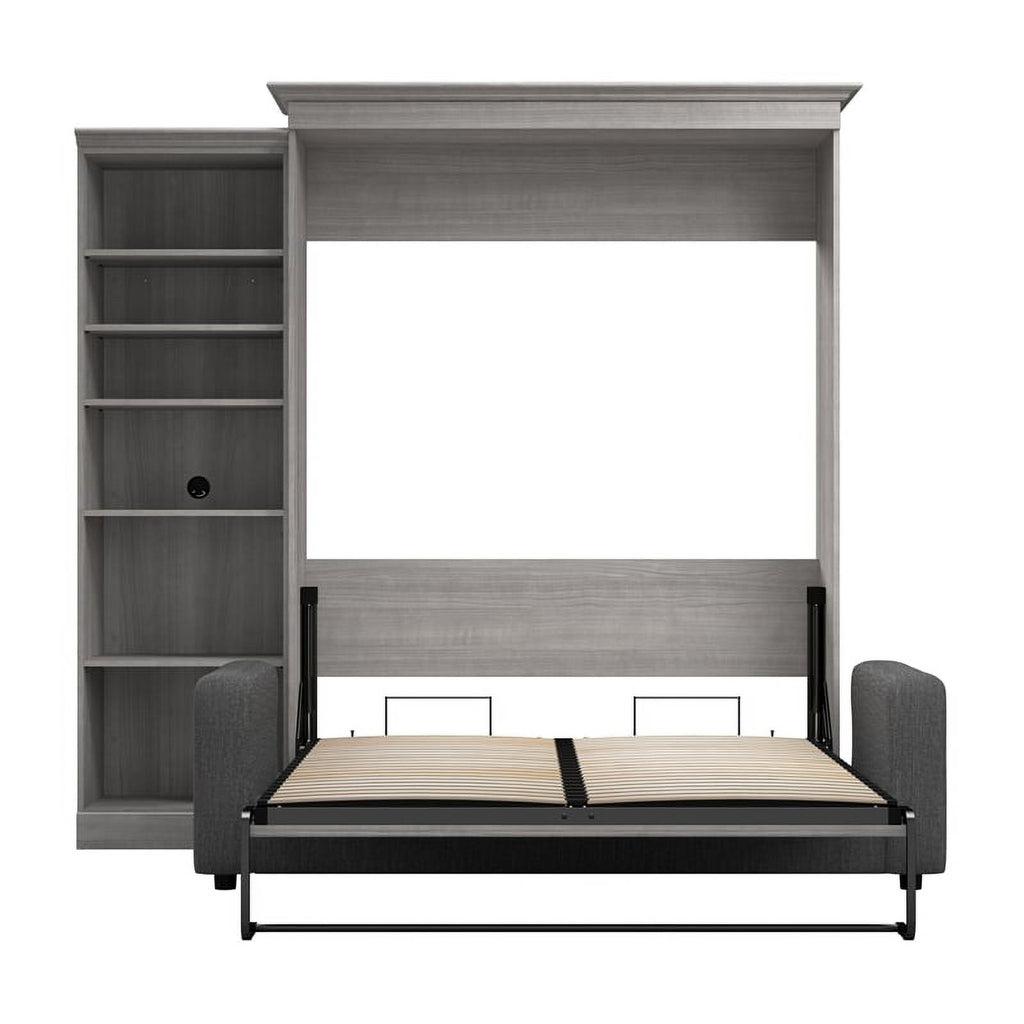 Queen Murphy Bed with Sofa Organizer Gray k7