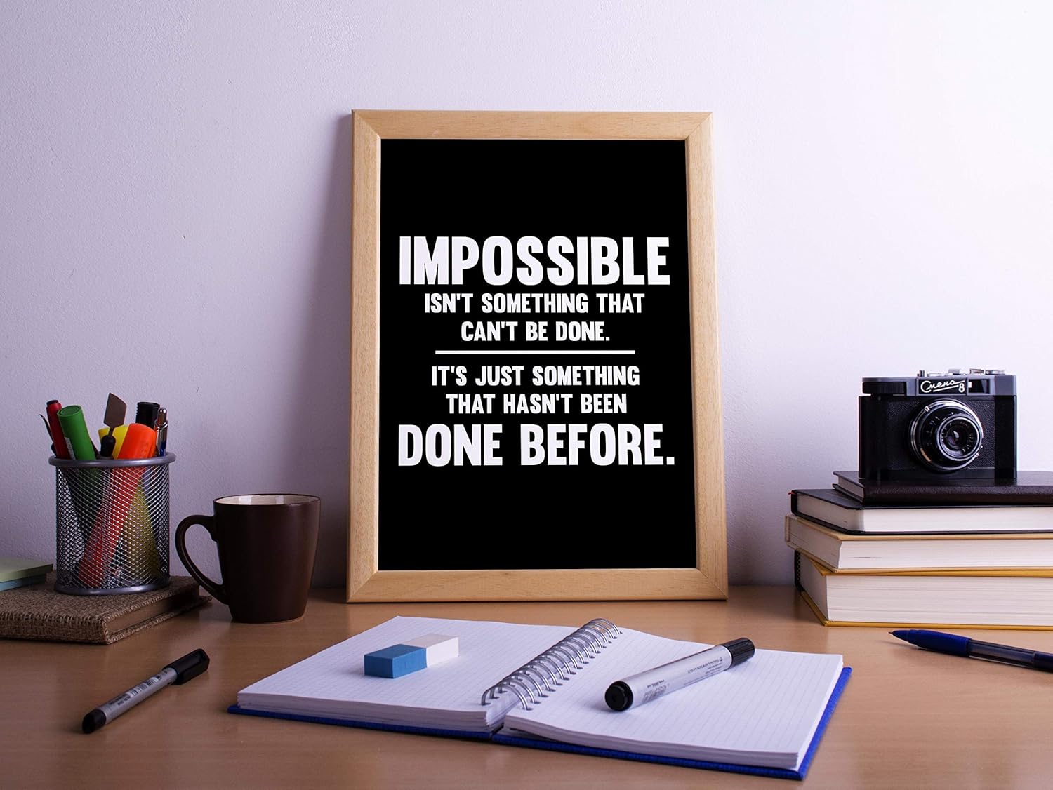 Motivational Quote Poster Print, Office Wall Decor Unframed k7