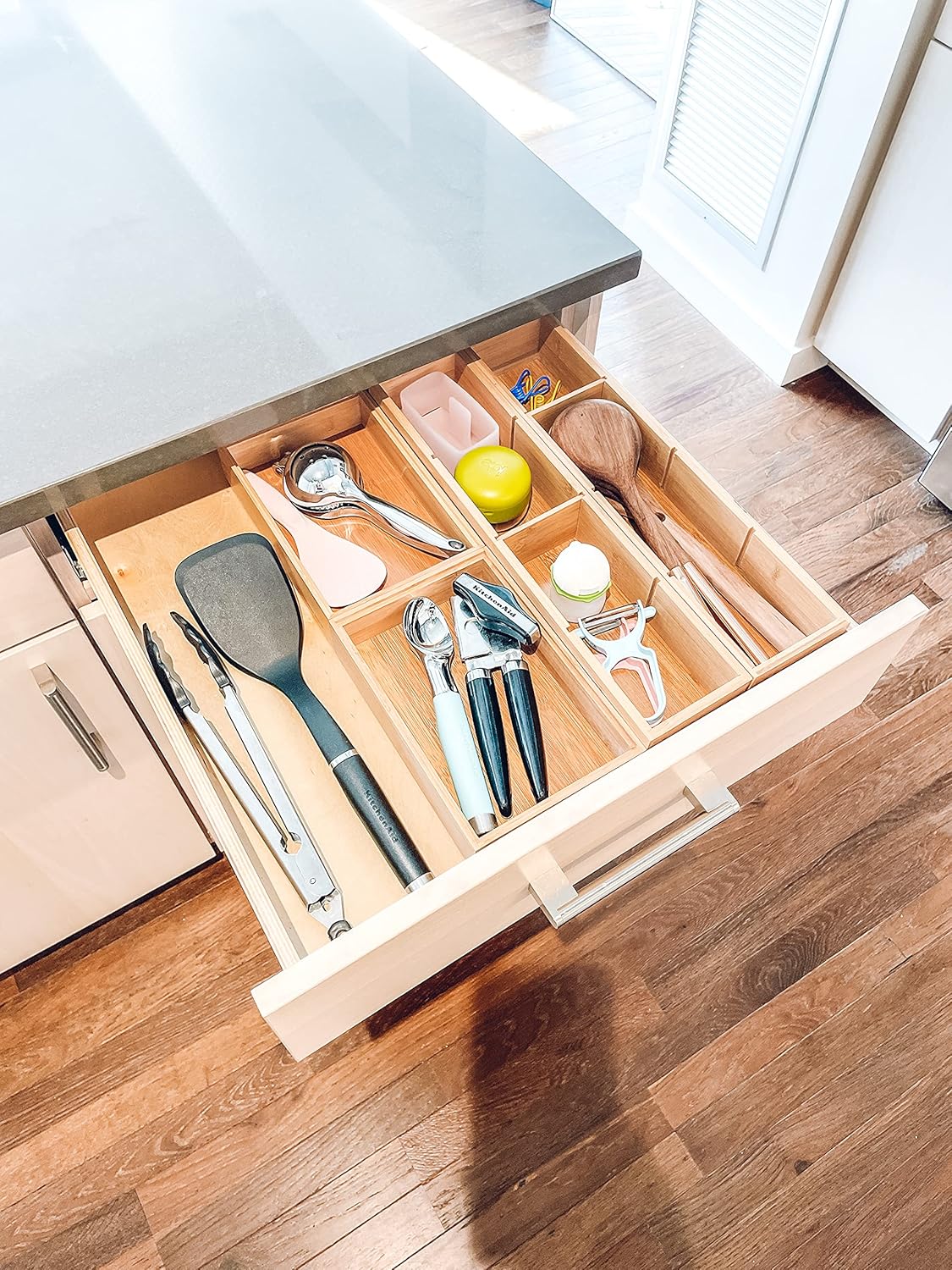 Bamboo Drawer Organizer with Removable Dividers 4-Section A7