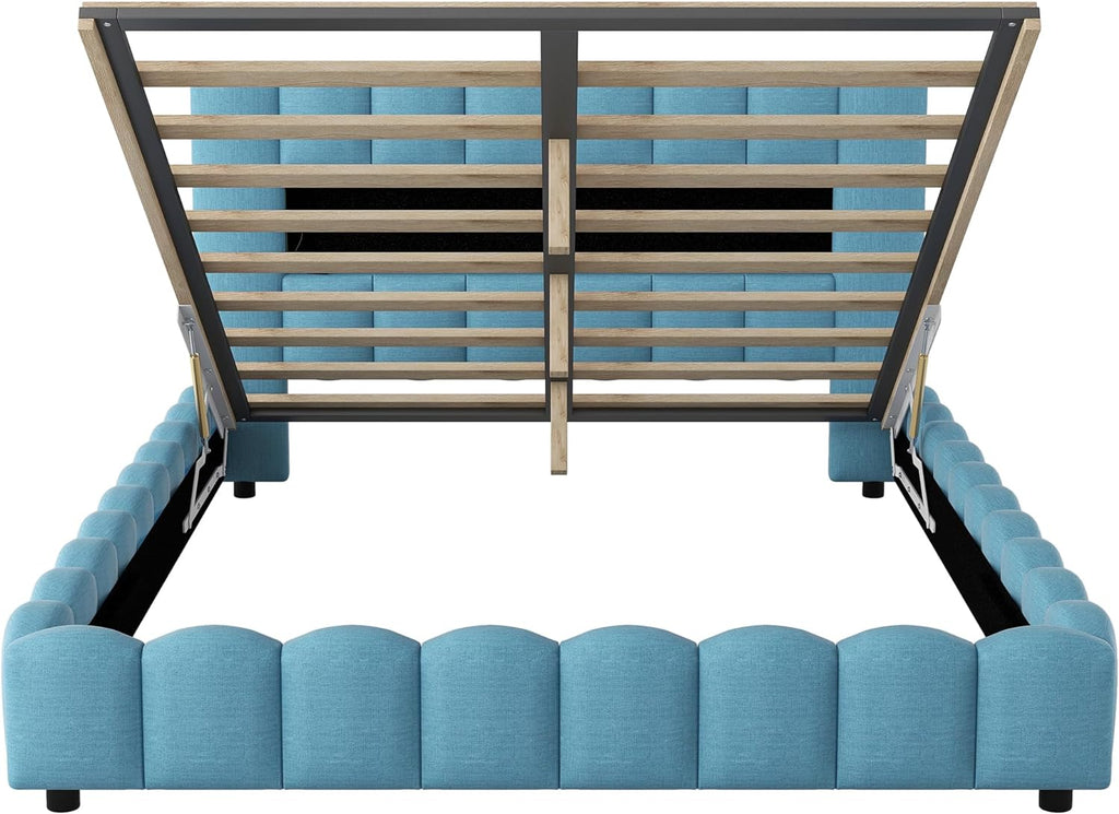 Queen Size Bed with Storage and LED Headboard k7m