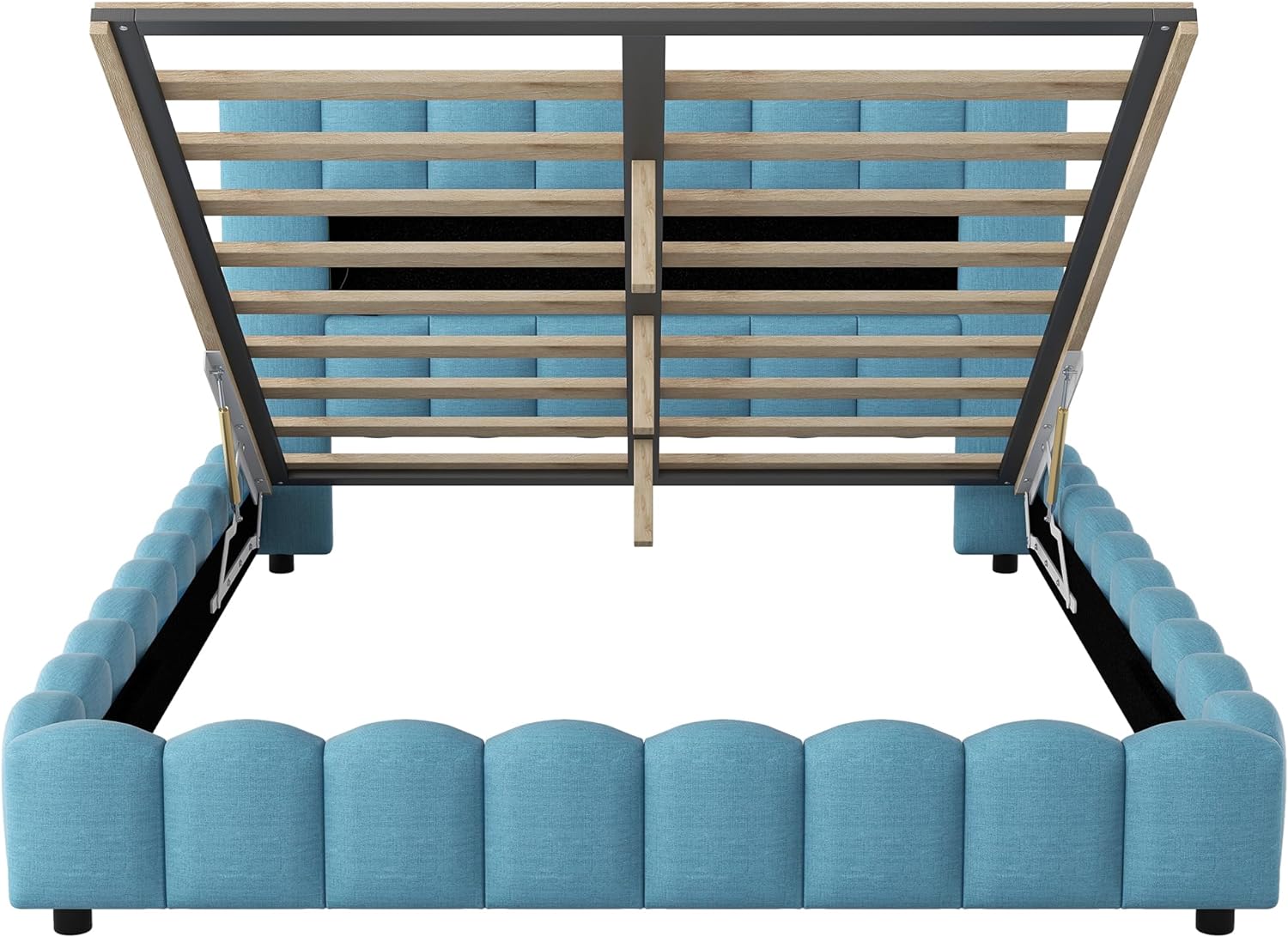 Queen Size Bed with Storage and LED Headboard k7m