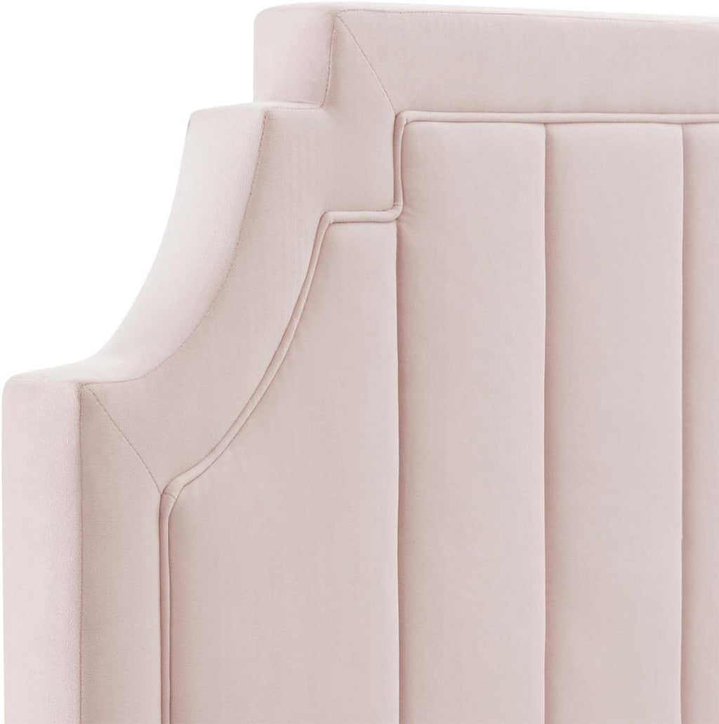 Channel Tufted Velvet Headboard, A7