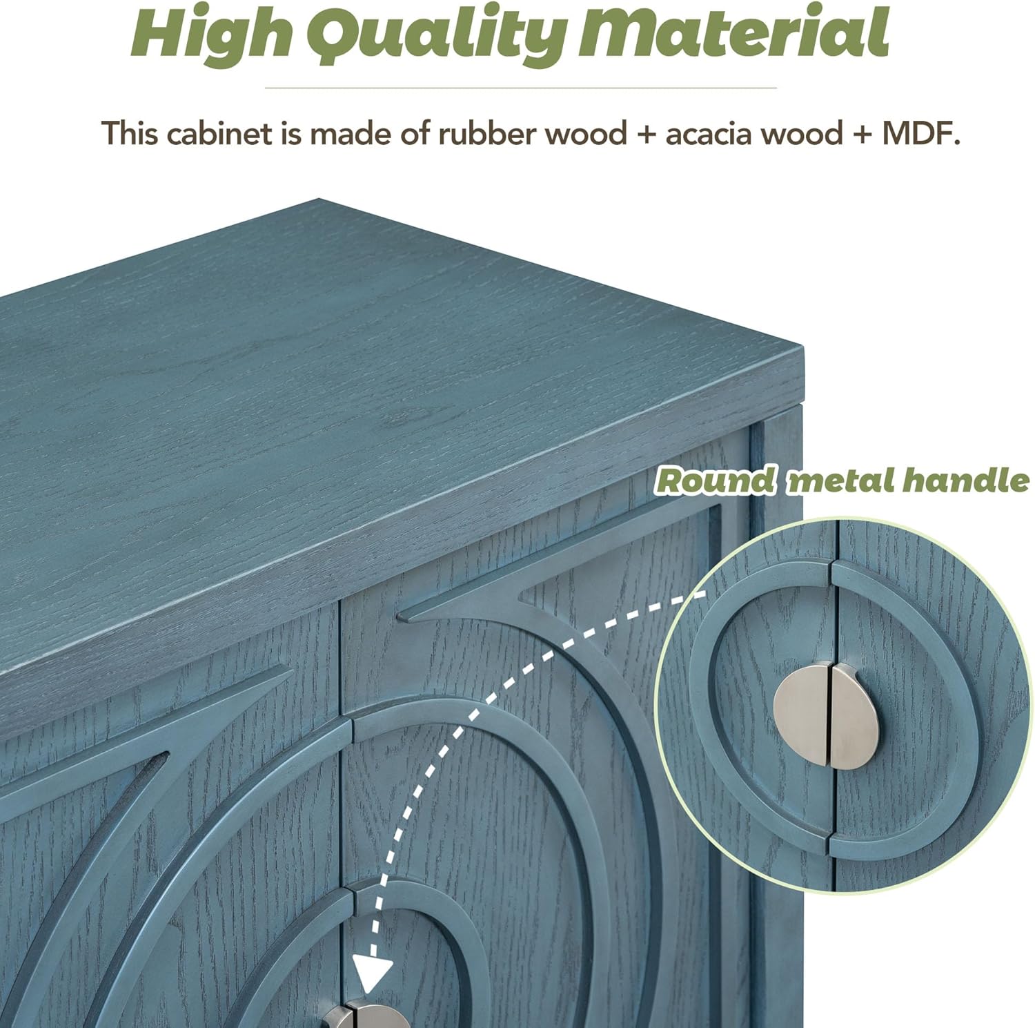 Retro Accent Storage Cabinet with Circular Groove Door A7k