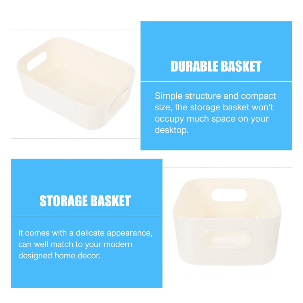Desktop Storage Box Cubes with Lids White k7