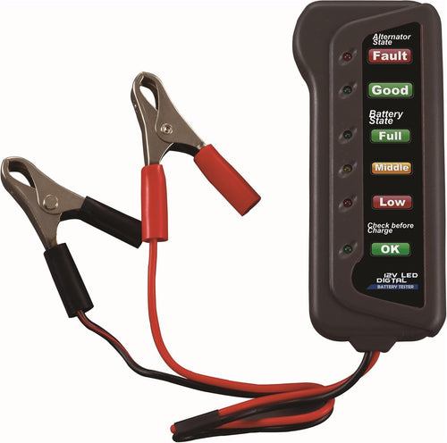 Cartman 12V Car Battery Alternator Tester, Test Battery Condition & Alternator Charging, LED Indication Pack of 2